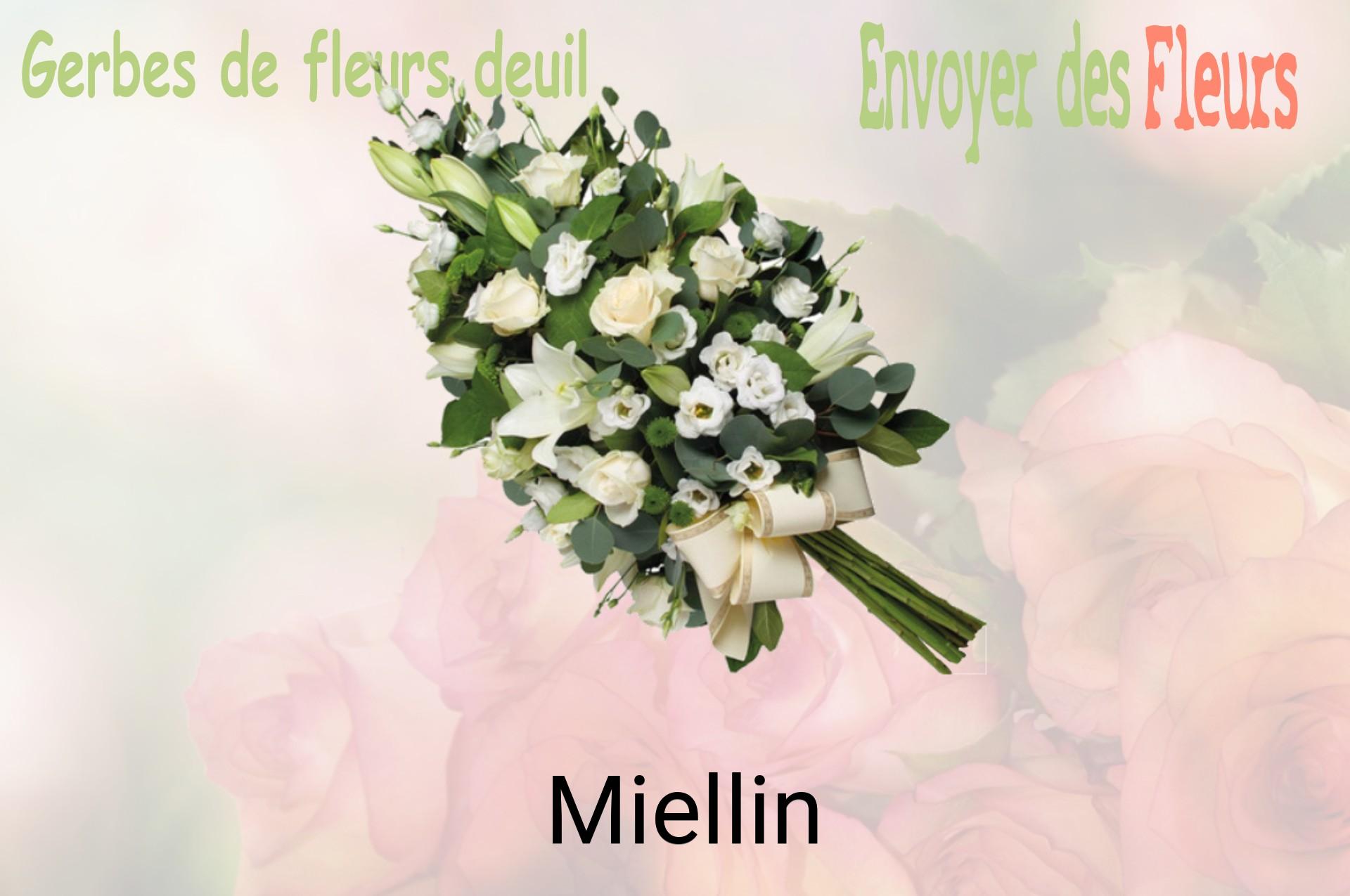 Gerbe de fleurs de deuil livrée à Miellin